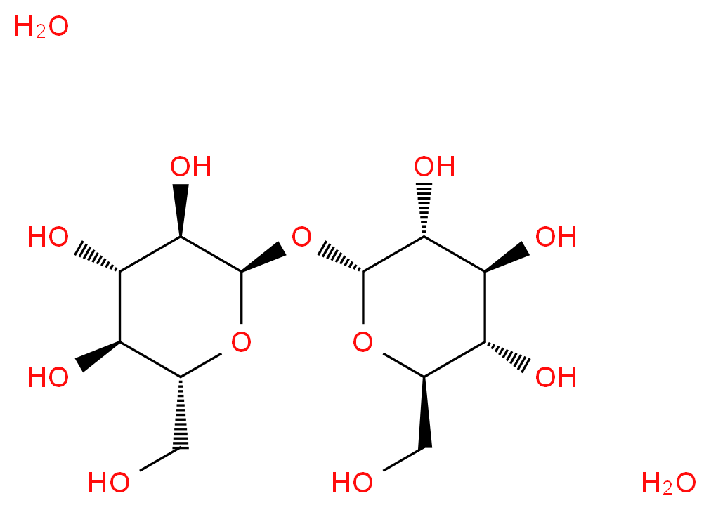 (2R,3S,4S,5R,6R)-2-(hydroxymethyl)-6-{[(2R,3R,4S,5S,6R)-3,4,5-trihydroxy-6-(hydroxymethyl)oxan-2-yl]oxy}oxane-3,4,5-triol dihydrate_分子结构_CAS_6138-23-4