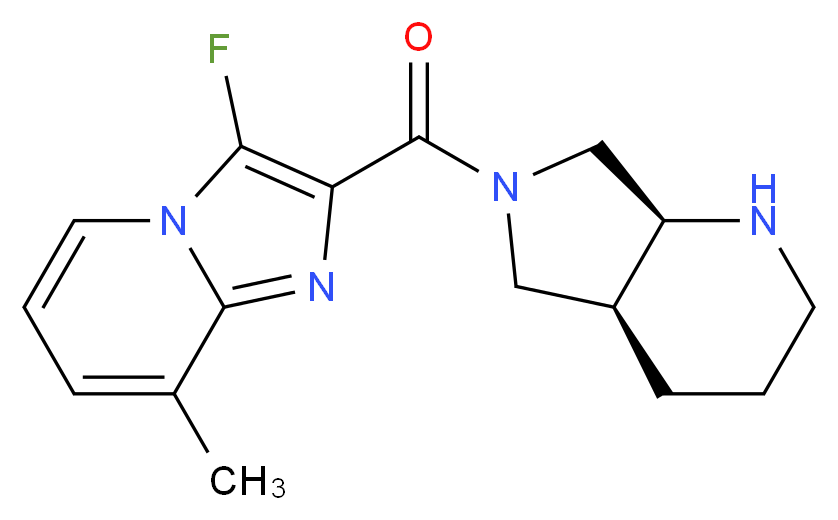 3-fluoro-8-methyl-2-[(4aS*,7aS*)-octahydro-6H-pyrrolo[3,4-b]pyridin-6-ylcarbonyl]imidazo[1,2-a]pyridine_分子结构_CAS_)