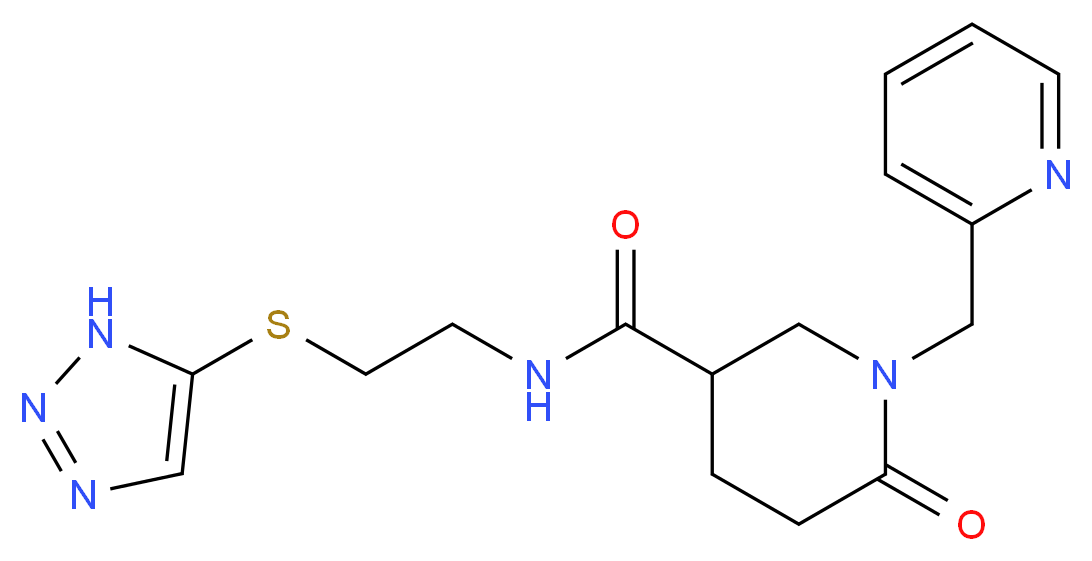 6-oxo-1-(2-pyridinylmethyl)-N-[2-(1H-1,2,3-triazol-5-ylthio)ethyl]-3-piperidinecarboxamide_分子结构_CAS_)