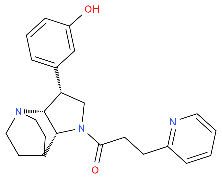3-[(3R*,3aR*,7aR*)-1-(3-pyridin-2-ylpropanoyl)octahydro-4,7-ethanopyrrolo[3,2-b]pyridin-3-yl]phenol_分子结构_CAS_)