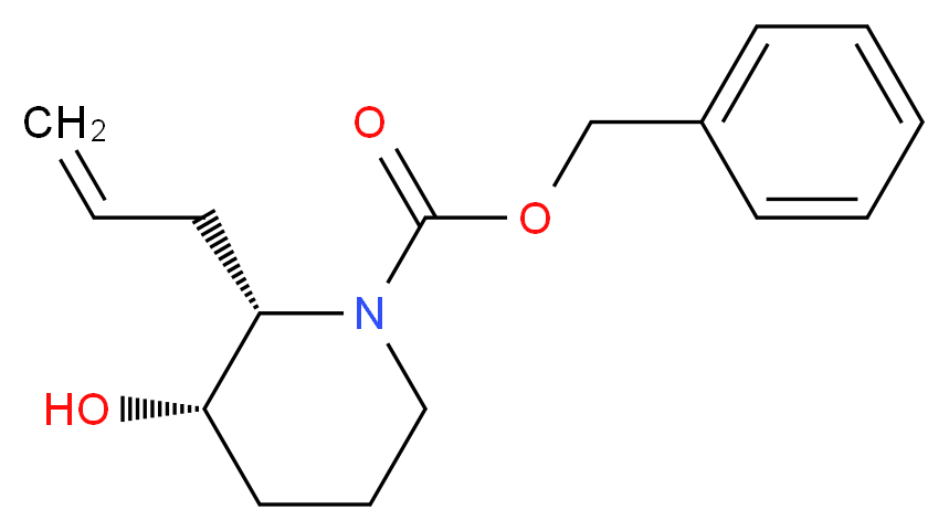 benzyl (2S,3S)-3-hydroxy-2-(prop-2-en-1-yl)piperidine-1-carboxylate_分子结构_CAS_244056-94-8