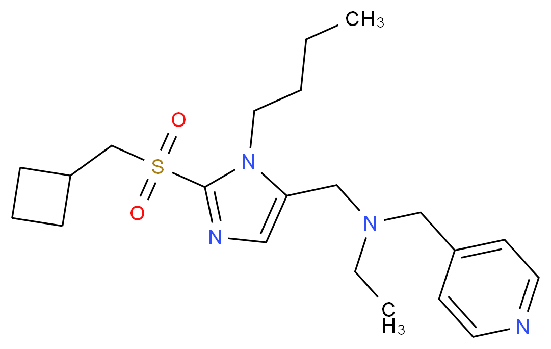 ({1-butyl-2-[(cyclobutylmethyl)sulfonyl]-1H-imidazol-5-yl}methyl)ethyl(4-pyridinylmethyl)amine_分子结构_CAS_)