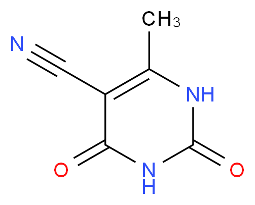 6-methyl-2,4-dioxo-1,2,3,4-tetrahydropyrimidine-5-carbonitrile_分子结构_CAS_5900-40-3