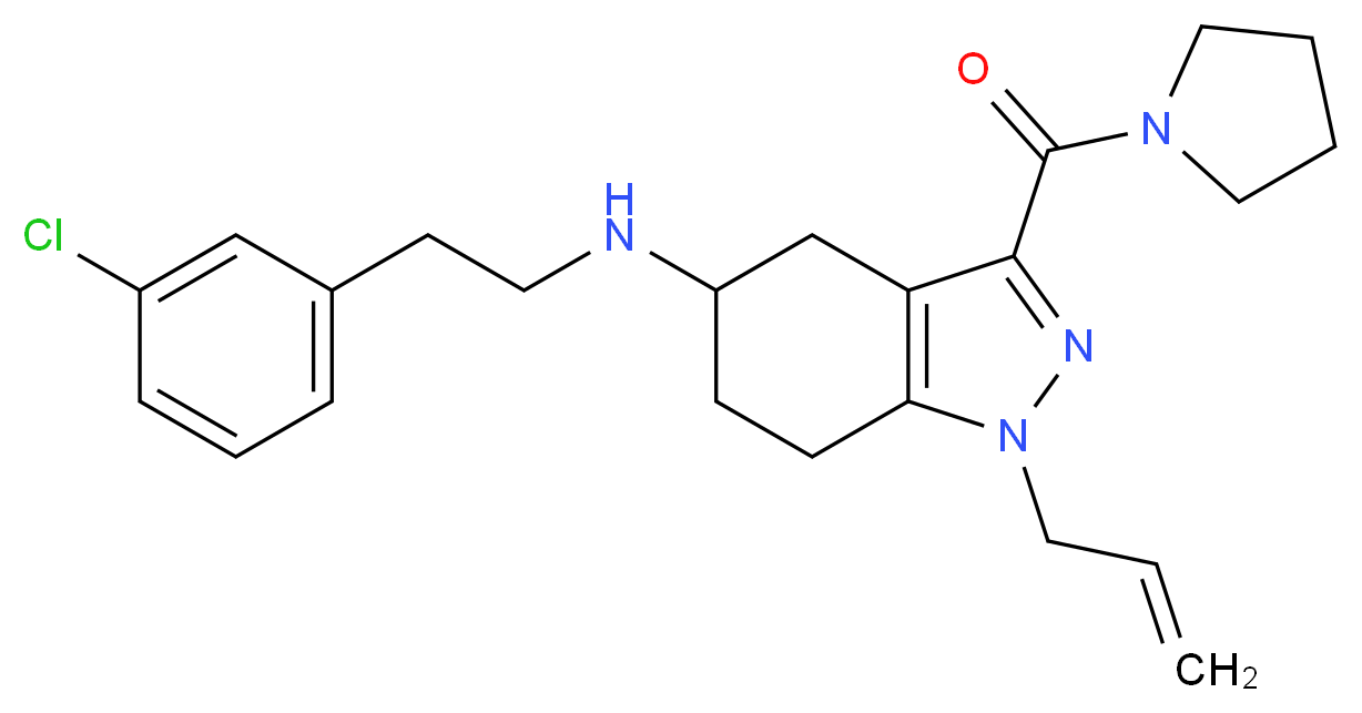 1-allyl-N-[2-(3-chlorophenyl)ethyl]-3-(1-pyrrolidinylcarbonyl)-4,5,6,7-tetrahydro-1H-indazol-5-amine_分子结构_CAS_)