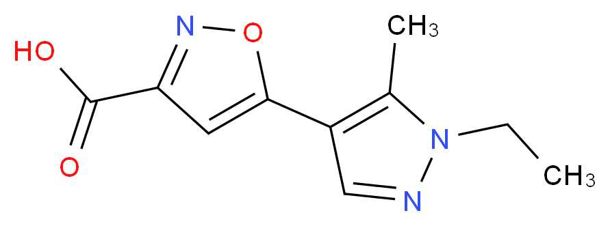 5-(1-Ethyl-5-methyl-1H-pyrazol-4-yl)-isoxazole-3-carboxylic acid_分子结构_CAS_)
