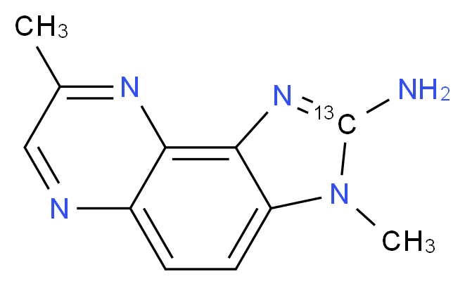 3,8-dimethyl(2-<sup>1</sup><sup>3</sup>C)-3H-imidazo[4,5-f]quinoxalin-2-amine_分子结构_CAS_209977-58-2