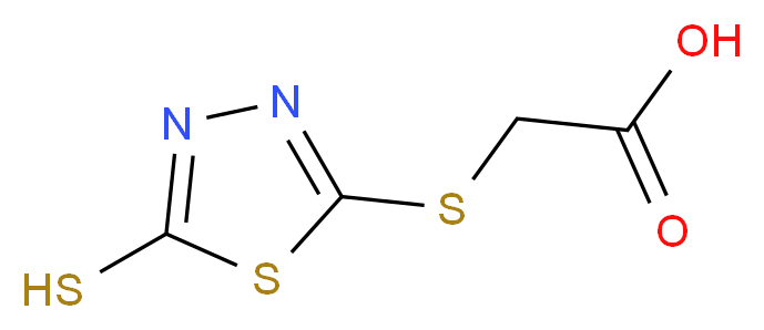 [(5-Thio-1,3,4-thiadiazol-2-yl)thio]acetic acid 98+%_分子结构_CAS_53723-88-9)