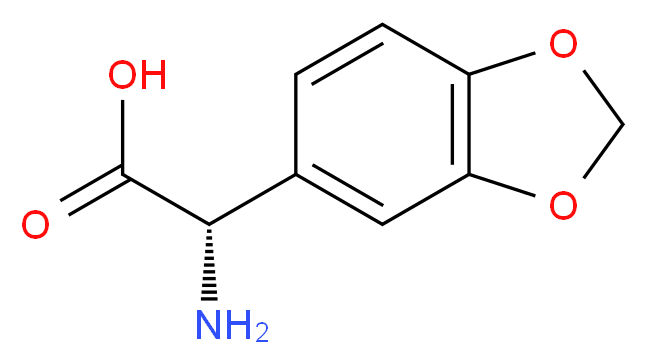 (S)-AMINO-BENZO[1,3]DIOXOL-5-YL-ACETIC ACID_分子结构_CAS_250666-02-5)