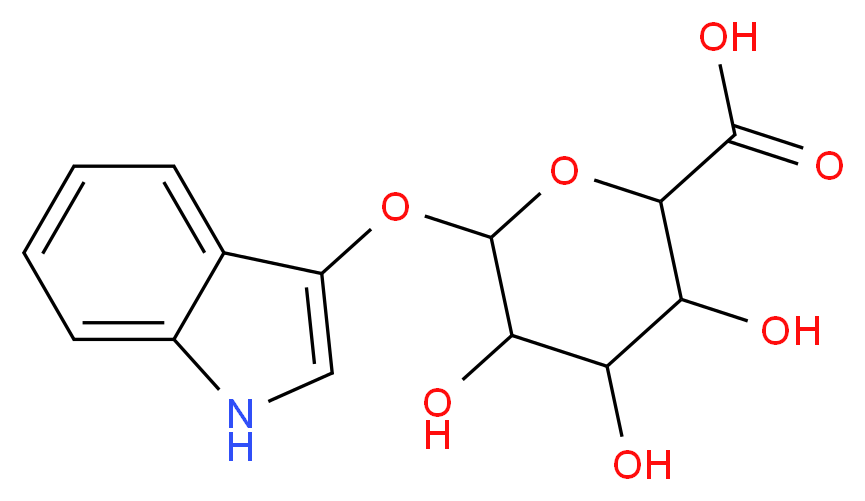 3,4,5-trihydroxy-6-(1H-indol-3-yloxy)oxane-2-carboxylic acid_分子结构_CAS_35804-66-1