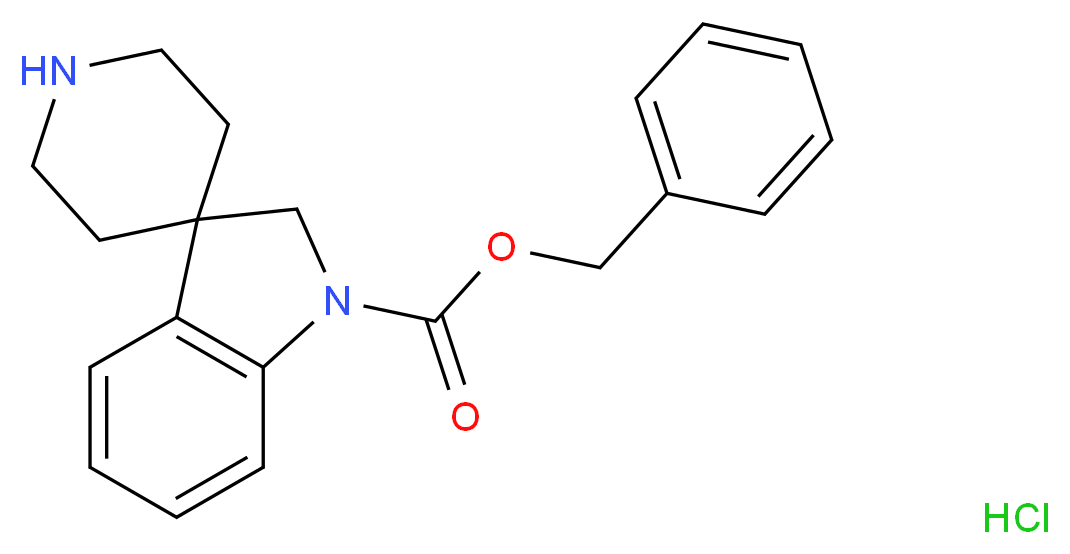 Benzyl spiro[indoline-3,4'-piperidine]-1-carboxylate hydrochloride_分子结构_CAS_159635-46-8)