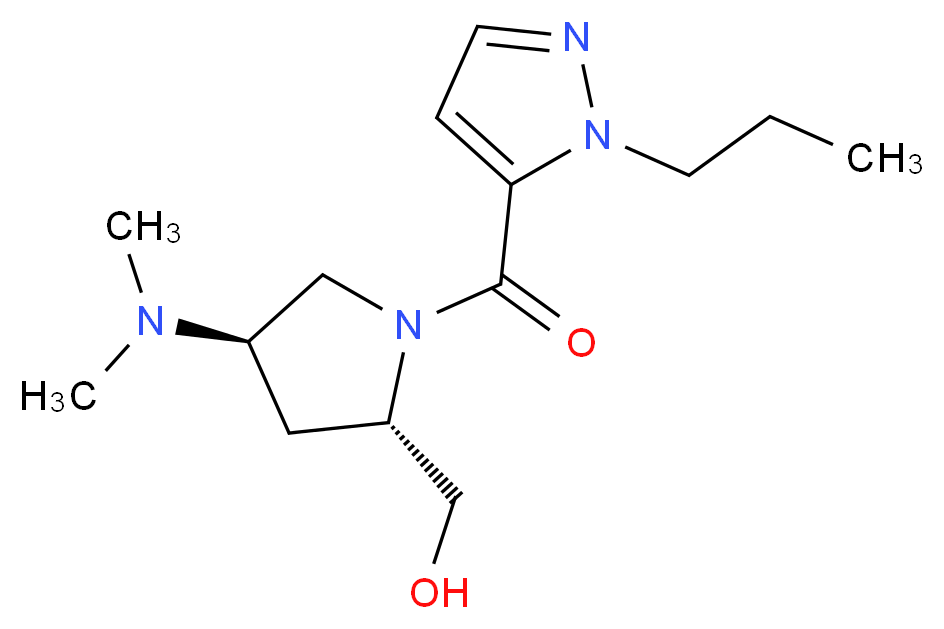 {(2S,4R)-4-(dimethylamino)-1-[(1-propyl-1H-pyrazol-5-yl)carbonyl]pyrrolidin-2-yl}methanol_分子结构_CAS_)