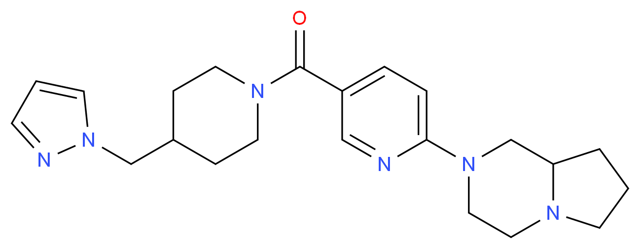 2-(5-{[4-(1H-pyrazol-1-ylmethyl)-1-piperidinyl]carbonyl}-2-pyridinyl)octahydropyrrolo[1,2-a]pyrazine_分子结构_CAS_)