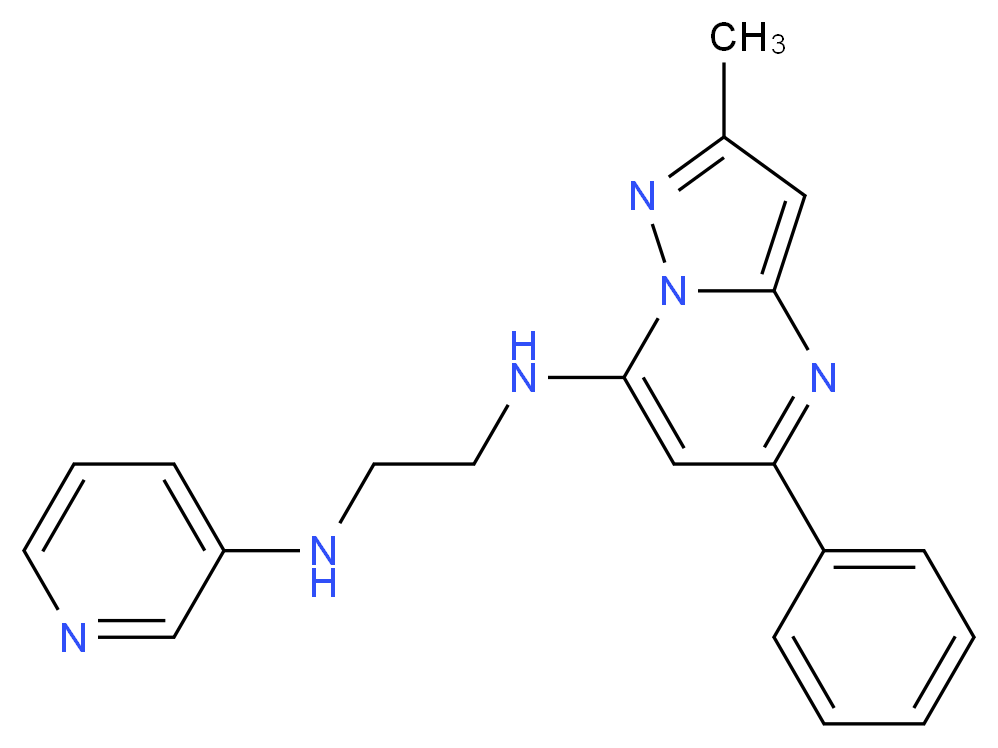 N-(2-methyl-5-phenylpyrazolo[1,5-a]pyrimidin-7-yl)-N'-pyridin-3-ylethane-1,2-diamine_分子结构_CAS_)