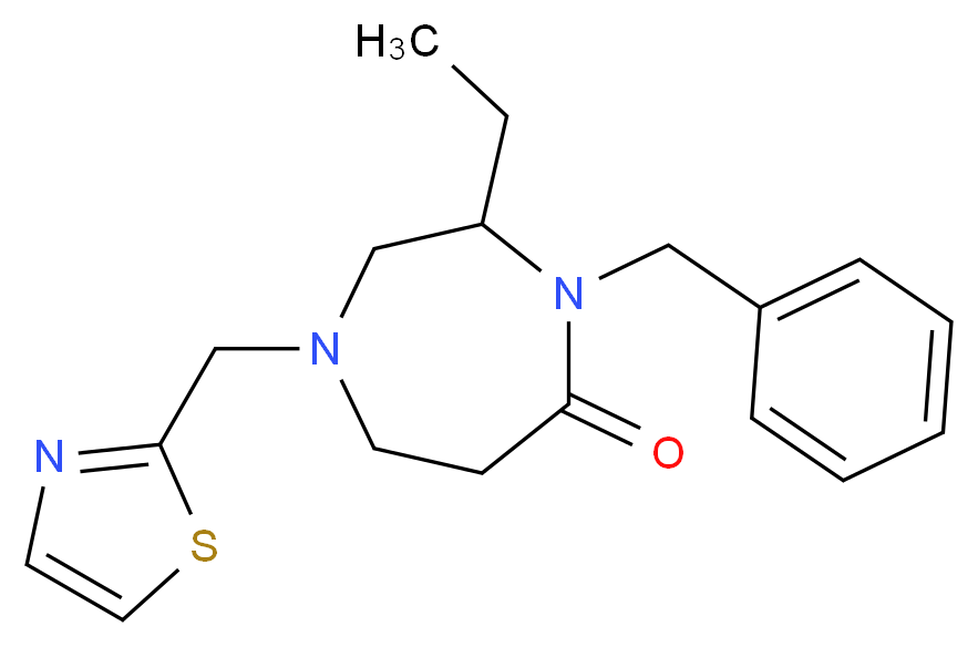 4-benzyl-3-ethyl-1-(1,3-thiazol-2-ylmethyl)-1,4-diazepan-5-one_分子结构_CAS_)