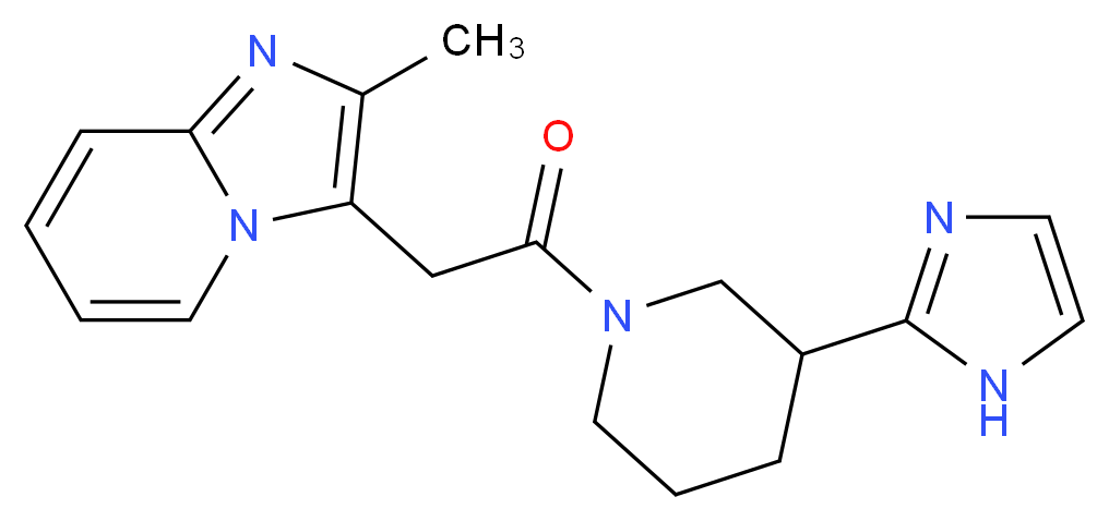 3-{2-[3-(1H-imidazol-2-yl)-1-piperidinyl]-2-oxoethyl}-2-methylimidazo[1,2-a]pyridine_分子结构_CAS_)