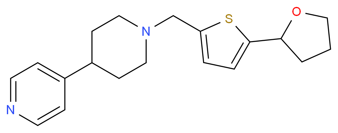 4-(1-{[5-(tetrahydrofuran-2-yl)-2-thienyl]methyl}piperidin-4-yl)pyridine_分子结构_CAS_)