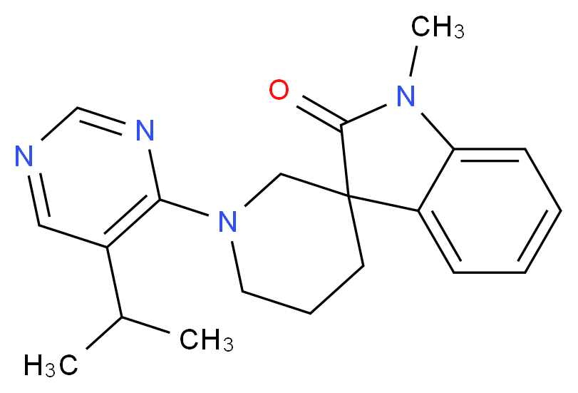 1'-(5-isopropylpyrimidin-4-yl)-1-methylspiro[indole-3,3'-piperidin]-2(1H)-one_分子结构_CAS_)