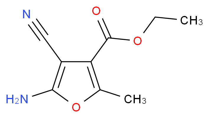 ethyl 5-amino-4-cyano-2-methylfuran-3-carboxylate_分子结构_CAS_14476-67-6