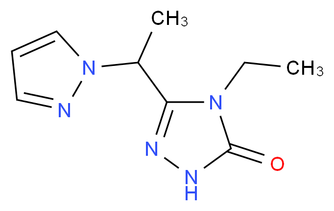 4-ethyl-5-[1-(1H-pyrazol-1-yl)ethyl]-2,4-dihydro-3H-1,2,4-triazol-3-one_分子结构_CAS_)