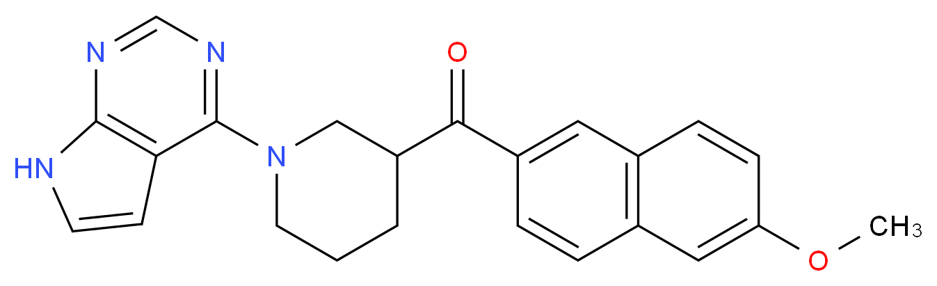 (6-methoxy-2-naphthyl)[1-(7H-pyrrolo[2,3-d]pyrimidin-4-yl)piperidin-3-yl]methanone_分子结构_CAS_)
