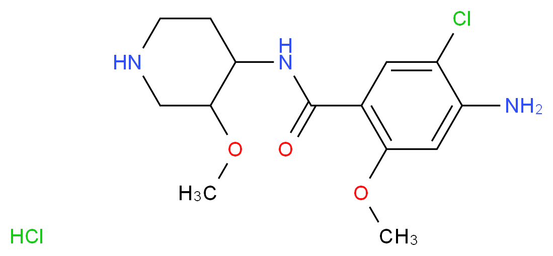 4-amino-5-chloro-2-methoxy-N-(3-methoxypiperidin-4-yl)benzamide hydrochloride_分子结构_CAS_221180-26-3