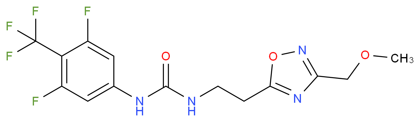 N-[3,5-difluoro-4-(trifluoromethyl)phenyl]-N'-{2-[3-(methoxymethyl)-1,2,4-oxadiazol-5-yl]ethyl}urea_分子结构_CAS_)