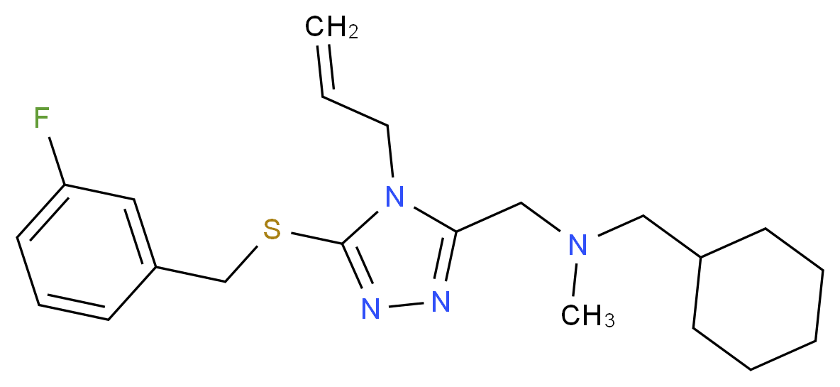 ({4-allyl-5-[(3-fluorobenzyl)thio]-4H-1,2,4-triazol-3-yl}methyl)(cyclohexylmethyl)methylamine_分子结构_CAS_)