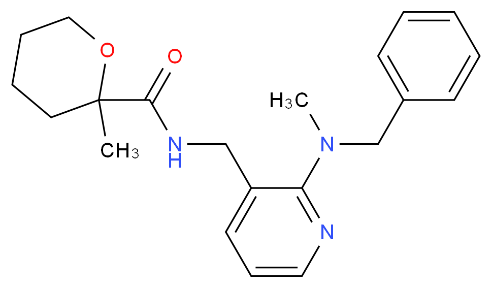 N-({2-[benzyl(methyl)amino]pyridin-3-yl}methyl)-2-methyltetrahydro-2H-pyran-2-carboxamide_分子结构_CAS_)
