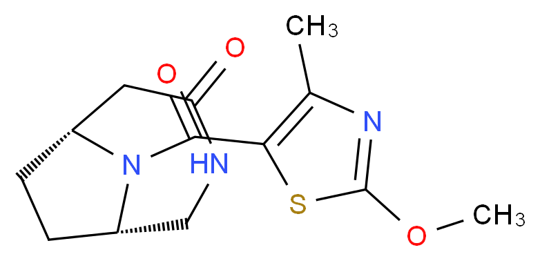(1S*,6R*)-9-[(2-methoxy-4-methyl-1,3-thiazol-5-yl)carbonyl]-3,9-diazabicyclo[4.2.1]nonan-4-one_分子结构_CAS_)
