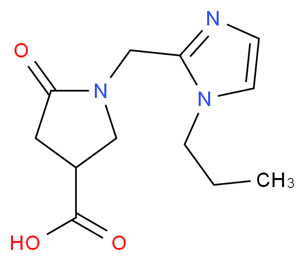 5-oxo-1-[(1-propyl-1H-imidazol-2-yl)methyl]pyrrolidine-3-carboxylic acid_分子结构_CAS_)