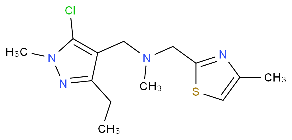 1-(5-chloro-3-ethyl-1-methyl-1H-pyrazol-4-yl)-N-methyl-N-[(4-methyl-1,3-thiazol-2-yl)methyl]methanamine_分子结构_CAS_)