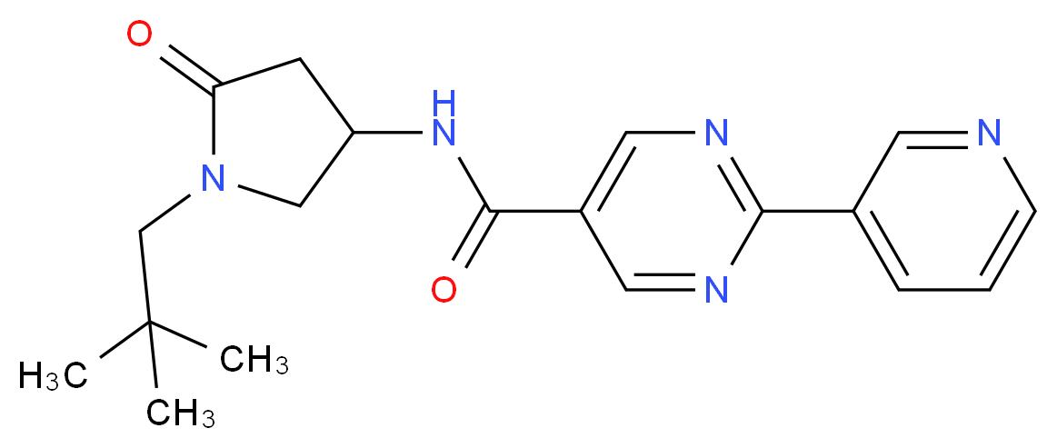 N-[1-(2,2-dimethylpropyl)-5-oxopyrrolidin-3-yl]-2-pyridin-3-ylpyrimidine-5-carboxamide_分子结构_CAS_)