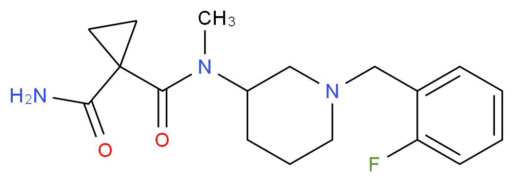 N~1~-[1-(2-fluorobenzyl)-3-piperidinyl]-N~1~-methyl-1,1-cyclopropanedicarboxamide_分子结构_CAS_)