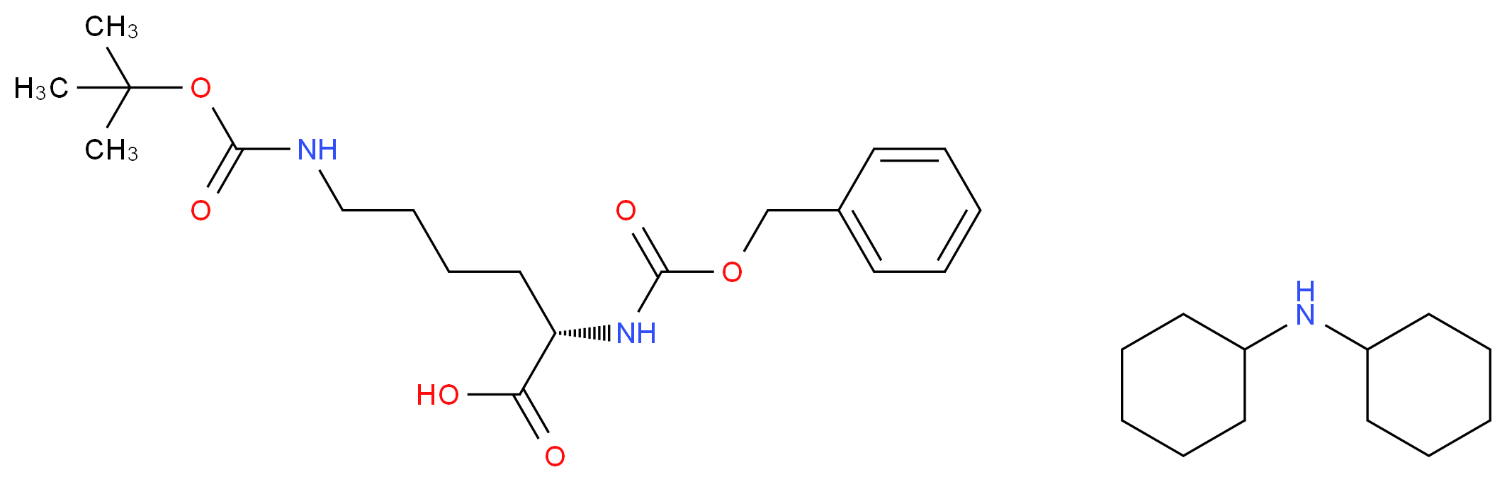 Z-Lys(Boc)-OH 二环己基铵盐_分子结构_CAS_2212-76-2)