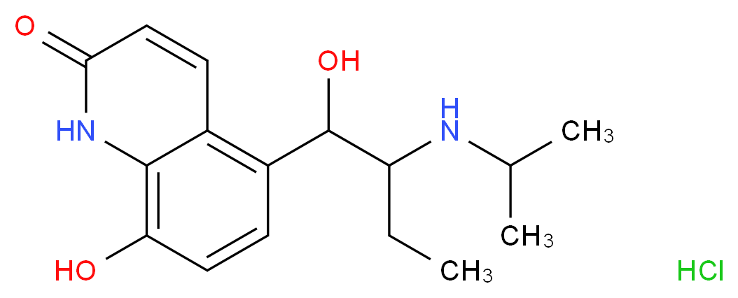 8-hydroxy-5-{1-hydroxy-2-[(propan-2-yl)amino]butyl}-1,2-dihydroquinolin-2-one hydrochloride_分子结构_CAS_72332-33-3
