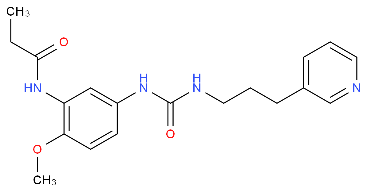 N-[2-methoxy-5-({[(3-pyridin-3-ylpropyl)amino]carbonyl}amino)phenyl]propanamide_分子结构_CAS_)