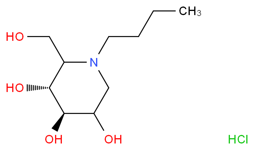 N-Butyldeoxymannojirimycin, Hydrochloride_分子结构_CAS_355012-88-3)