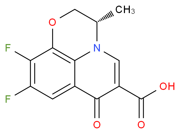 (2S)-6,7-difluoro-2-methyl-10-oxo-4-oxa-1-azatricyclo[7.3.1.0<sup>5</sup>,<sup>1</sup><sup>3</sup>]trideca-5(13),6,8,11-tetraene-11-carboxylic acid_分子结构_CAS_100986-89-8