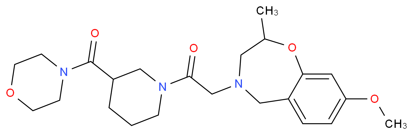 8-methoxy-2-methyl-4-{2-[3-(4-morpholinylcarbonyl)-1-piperidinyl]-2-oxoethyl}-2,3,4,5-tetrahydro-1,4-benzoxazepine_分子结构_CAS_)