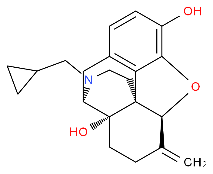 (1S,5R,13S,17S)-4-(cyclopropylmethyl)-14-methylidene-12-oxa-4-azapentacyclo[9.6.1.0<sup>1</sup>,<sup>1</sup><sup>3</sup>.0<sup>5</sup>,<sup>1</sup><sup>7</sup>.0<sup>7</sup>,<sup>1</sup><sup>8</sup>]octadeca-7(18),8,10-triene-10,17-diol_分子结构_CAS_55096-26-9