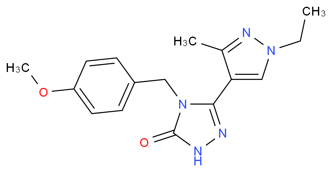 5-(1-ethyl-3-methyl-1H-pyrazol-4-yl)-4-(4-methoxybenzyl)-2,4-dihydro-3H-1,2,4-triazol-3-one_分子结构_CAS_)