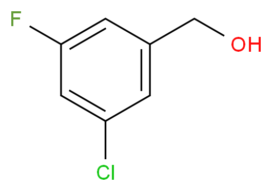 3-Chloro-5-fluorobenzyl alcohol_分子结构_CAS_79944-64-2)