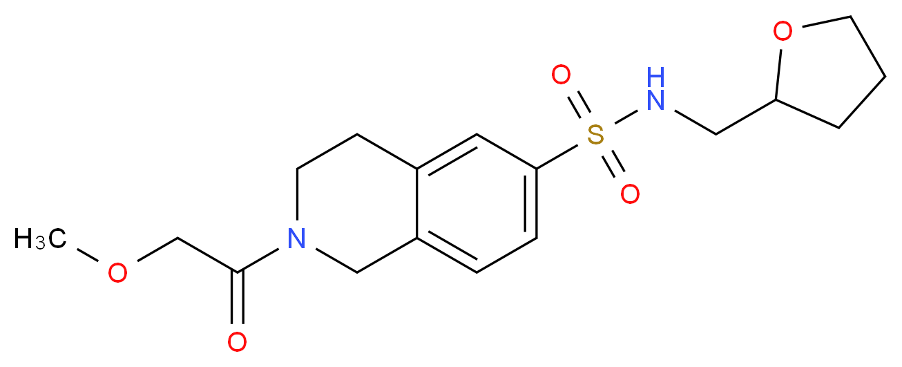 2-(methoxyacetyl)-N-(tetrahydrofuran-2-ylmethyl)-1,2,3,4-tetrahydroisoquinoline-6-sulfonamide_分子结构_CAS_)