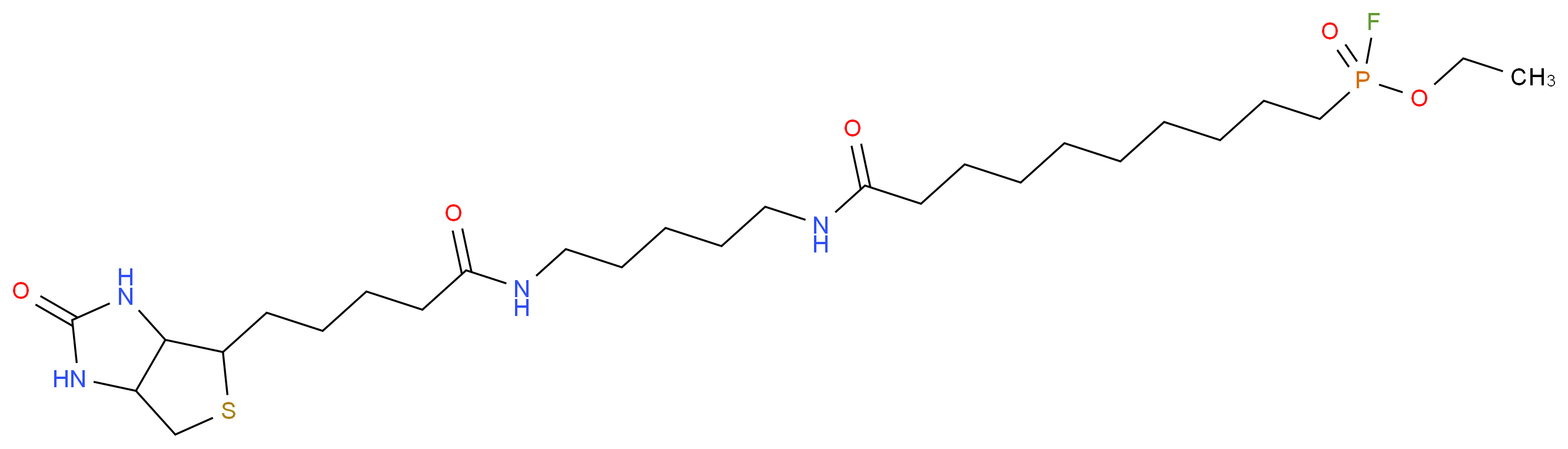 ethoxy(9-{[5-(5-{2-oxo-hexahydro-1H-thieno[3,4-d]imidazolidin-4-yl}pentanamido)pentyl]carbamoyl}nonyl)phosphinoyl fluoride_分子结构_CAS_259270-28-5