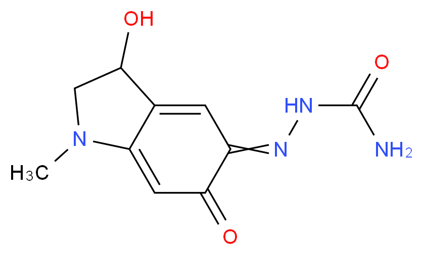 {[(5E)-3-hydroxy-1-methyl-6-oxo-2,3,5,6-tetrahydro-1H-indol-5-ylidene]amino}urea_分子结构_CAS_69-81-8