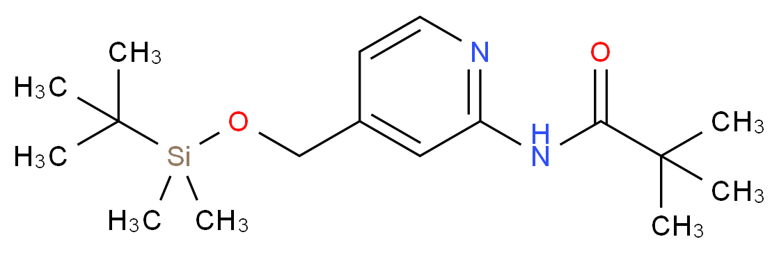 N-[4-(tert-Butyl-dimethyl-silanyloxymethyl)-pyridin-2-yl]-2,2-dimethyl-propionamide_分子结构_CAS_618107-92-9)