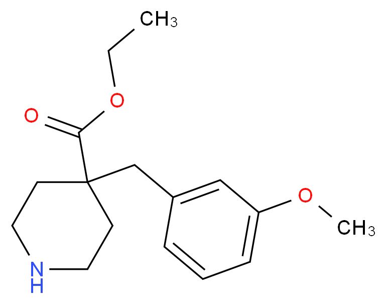 ethyl 4-(3-methoxybenzyl)piperidine-4-carboxylate_分子结构_CAS_)