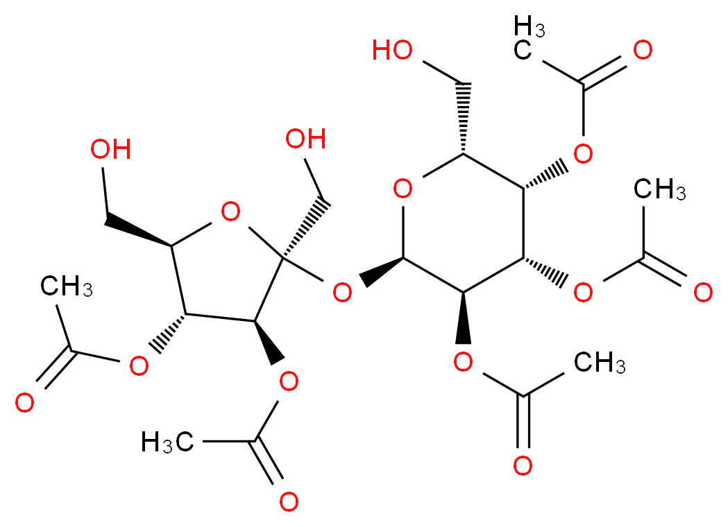 2,3,4,3',4'-Penta-O-acetylsucrose_分子结构_CAS_34382-02-2)