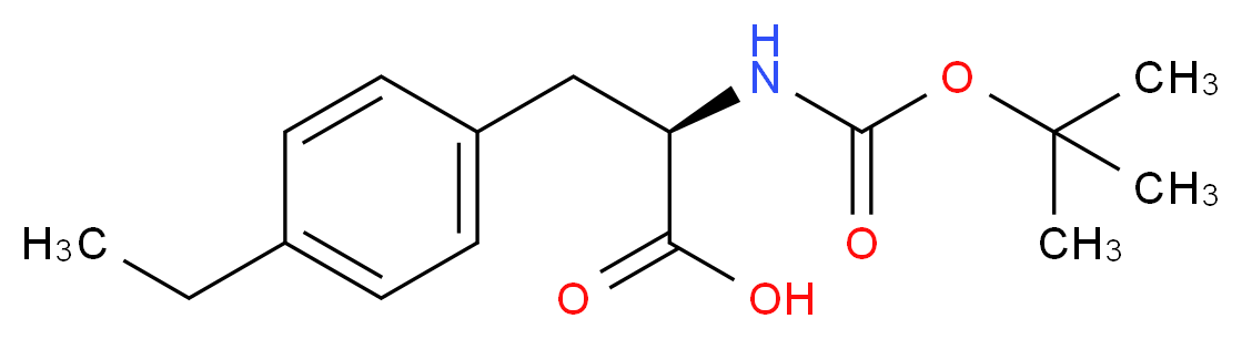 (2R)-2-{[(tert-butoxy)carbonyl]amino}-3-(4-ethylphenyl)propanoic acid_分子结构_CAS_114359-37-4