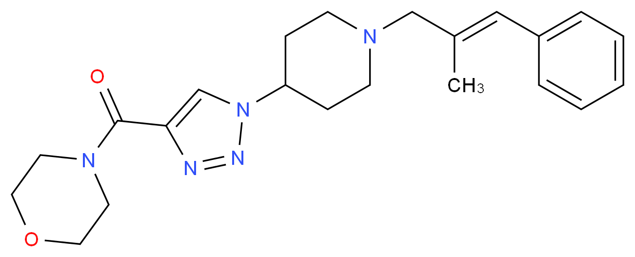 4-[(1-{1-[(2E)-2-methyl-3-phenyl-2-propen-1-yl]-4-piperidinyl}-1H-1,2,3-triazol-4-yl)carbonyl]morpholine_分子结构_CAS_)